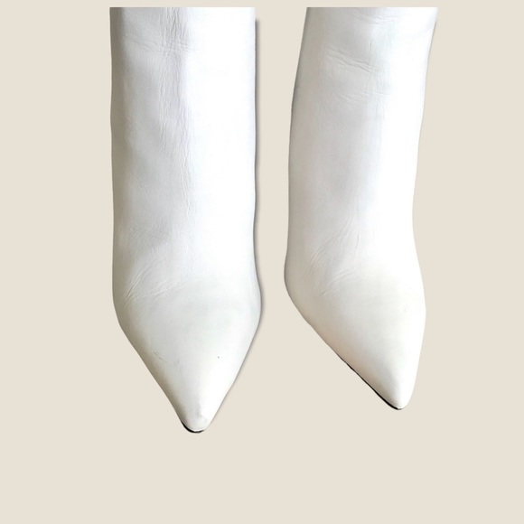 Tony Bianco Black White Leather Stiletto Heeled Casual/Formal Chic Ankle Booties - Picture 8 of 16